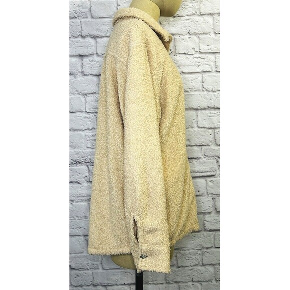 DONNI Womens XS Shacket Teddy Sherpa Button Shirt Jacket‎ Ivory Lined Oversized - Picture 10 of 12